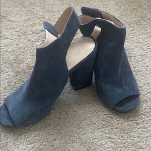 Franco Fortini Navy Suede Wedge Sandals